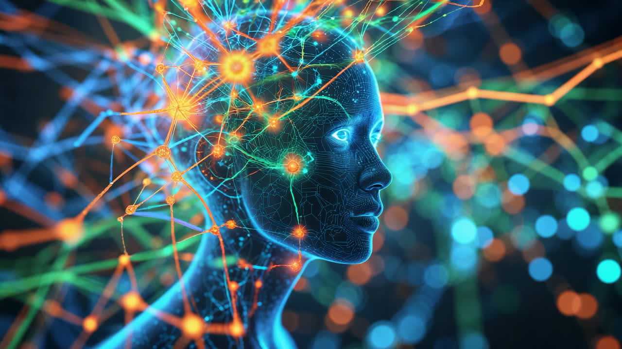 Abstract Representation of AI and Neural Networks