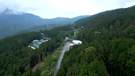 alishan national forest recreation area in chiayi county, taiwan - aerial drone shot