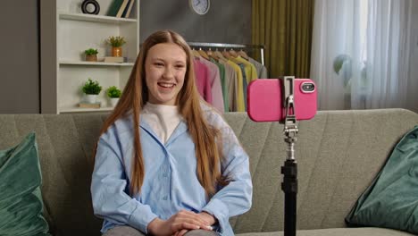 teenager vlogger recording fashion video