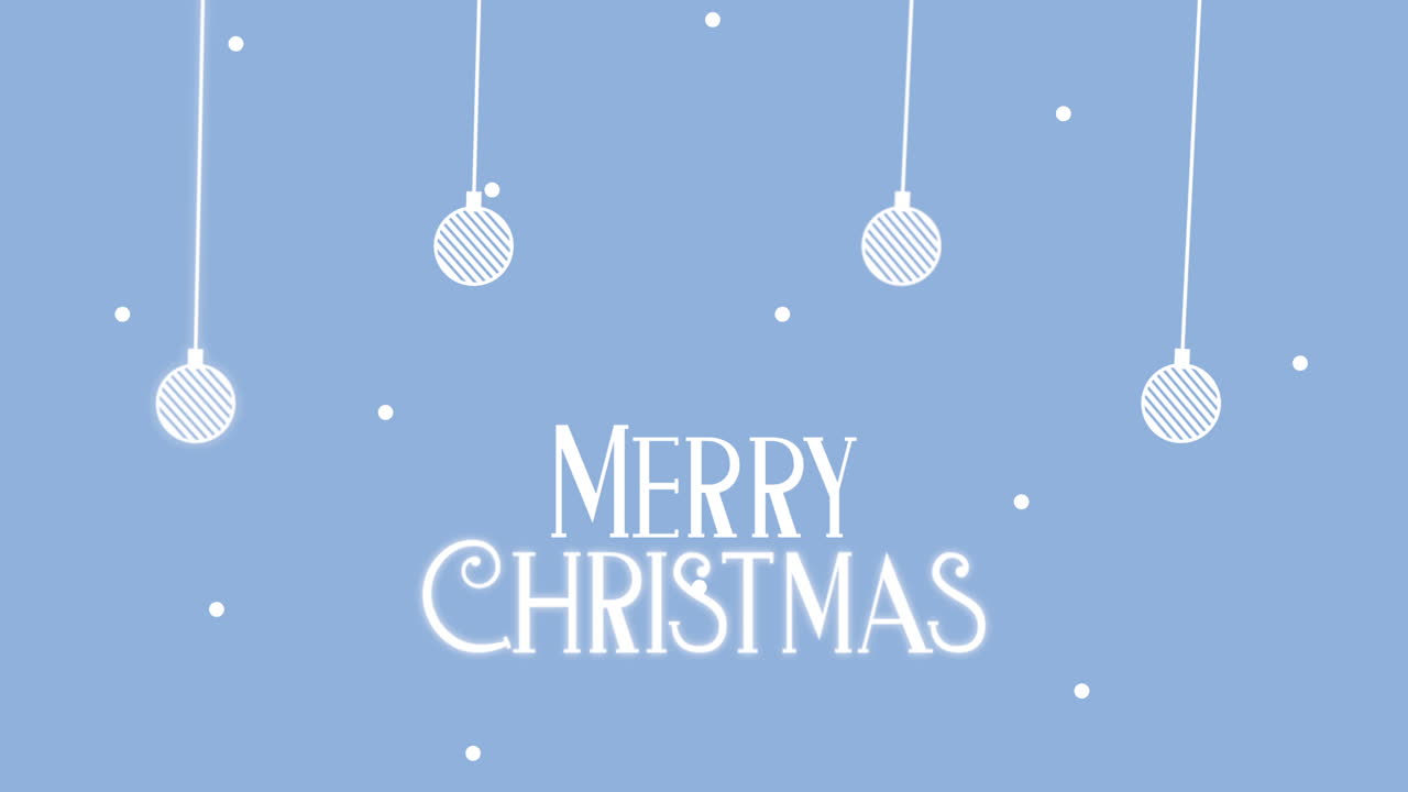 공이 매달린 메리 크리스마스 카드