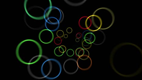 videos de movimiento de anillos coloridos para moverse (fondo negro)