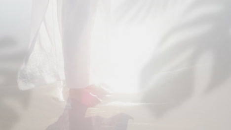 bright light casting shadows over soft fabric with animation in school setting