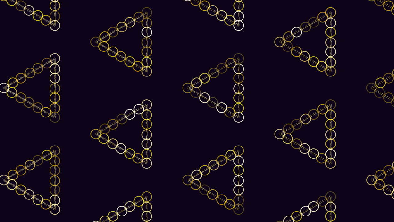 Abstract symmetrical pattern of white and blue triangle lines on black background