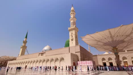 clips footage of nabawi’s mosque exterior building in medina (madinah)