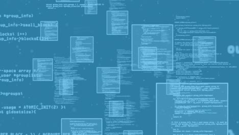 animación del procesamiento de datos en múltiples pantallas.