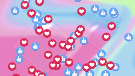 animation of social media notifications on colourful background