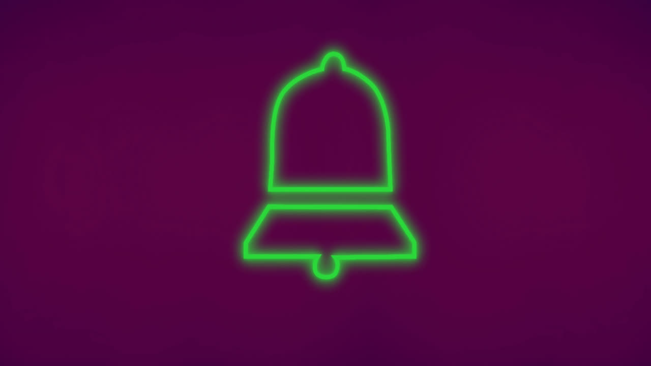 분홍색 배경 위에 네온 종의 애니메이션