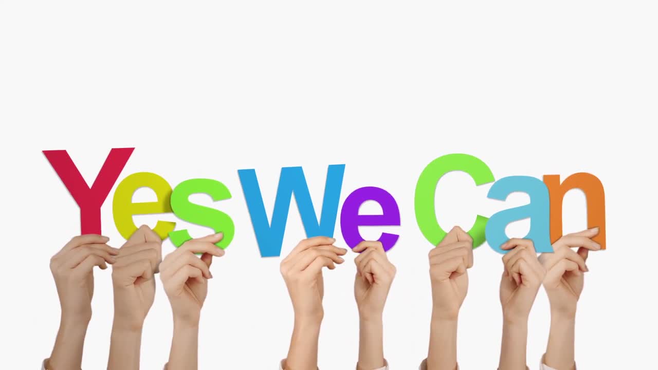 손을 들고, 네, 할 수 있어요.