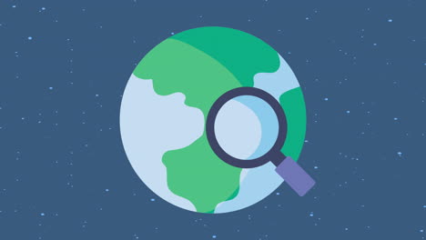 magnifying glass on earth globe