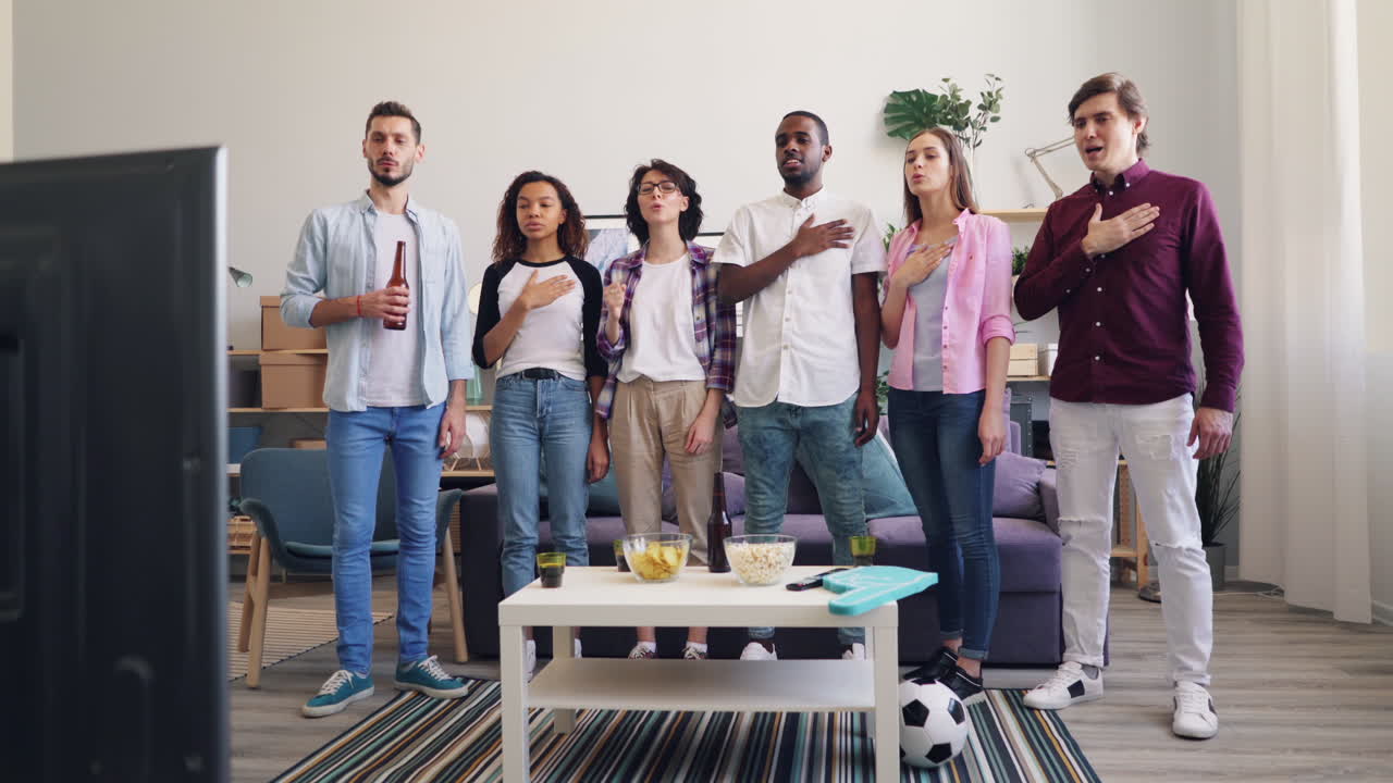 Friends Watching a Sports Event