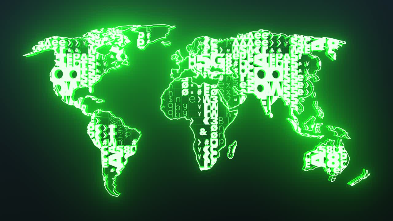 la red mundial de tecnología de comunicación neon pop art