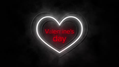 animation of valentines day in neon on black background