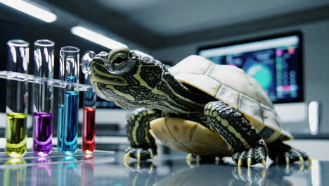 turtle in a science lab