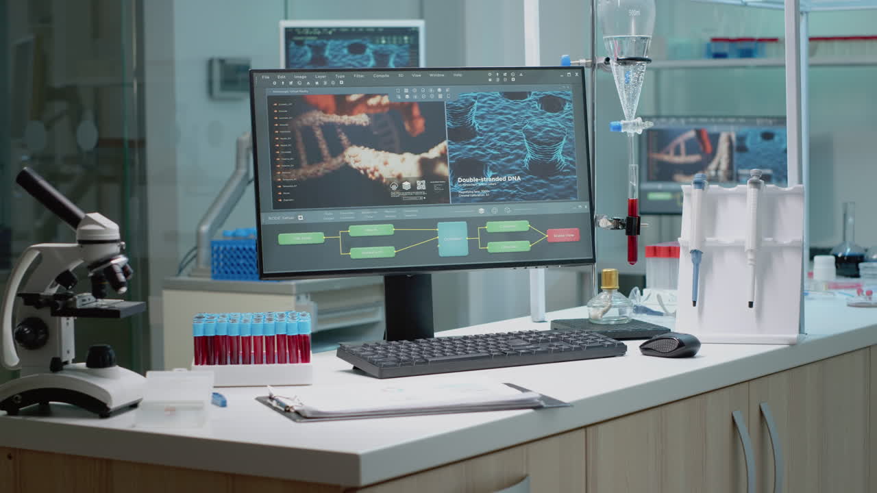 Laboratory with computer and scientific equipment