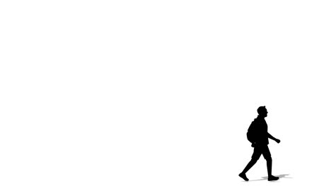 walking silhouette man cartoon animation. loop animation ( 4k video ).