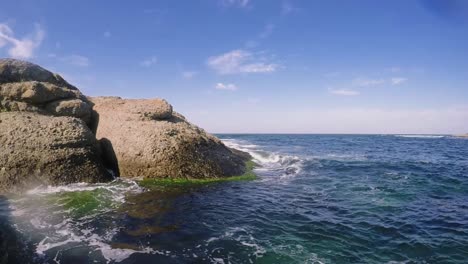 Black-sea-waves-on-slow-motion-in-sunny-day