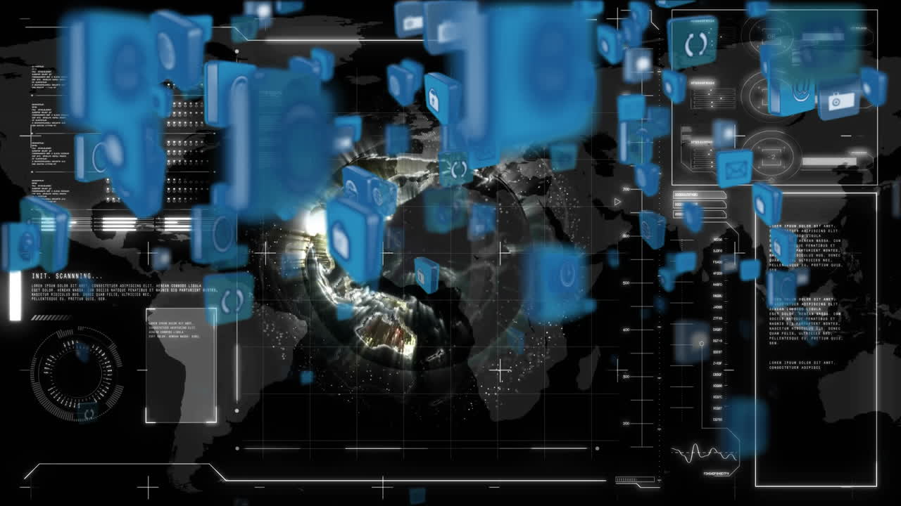 Futuristic interface and icons