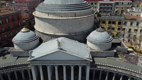 Plebiscito-Plaza-from-above-with-the-beautiful-city-of-Naples,-Italy