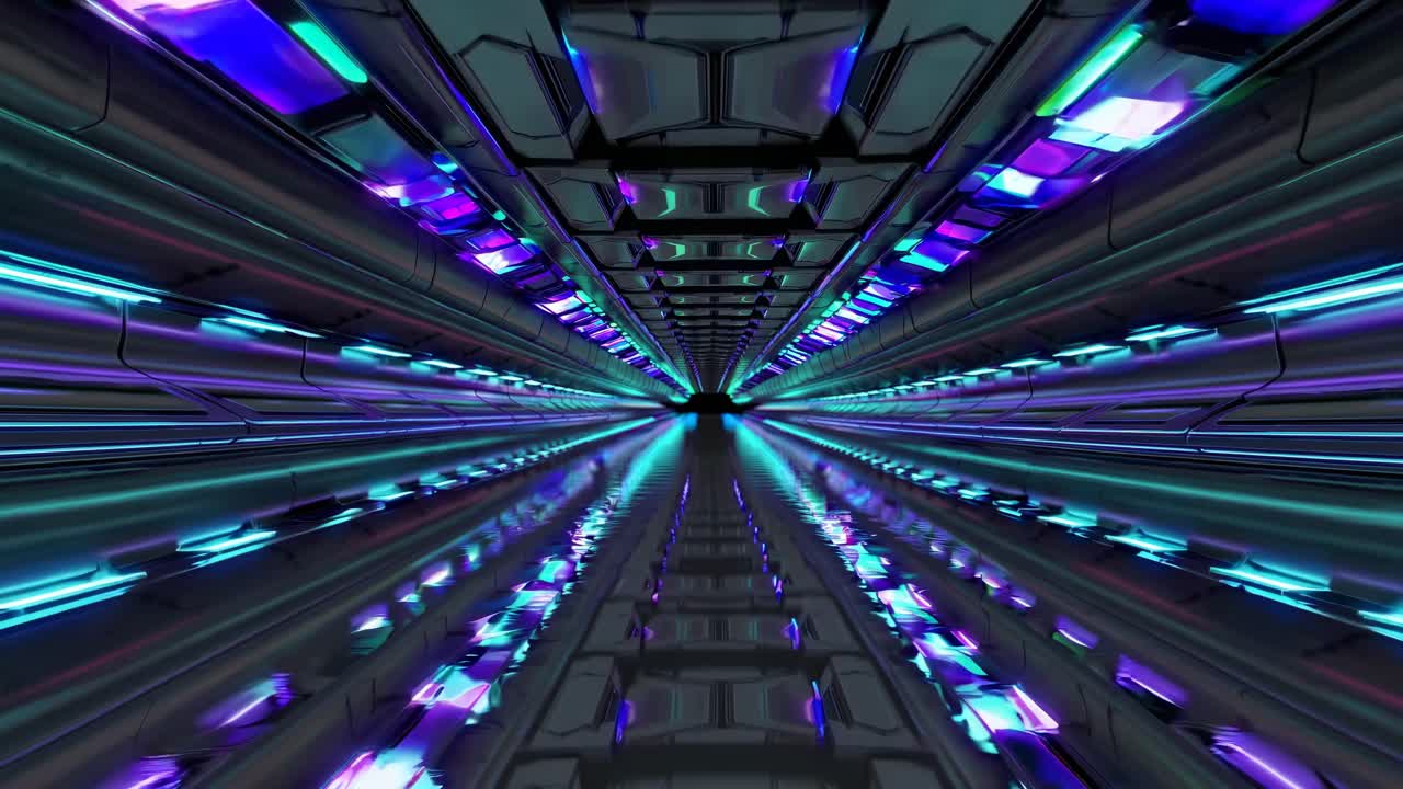 Futuristic Neon Tunnel Perspective