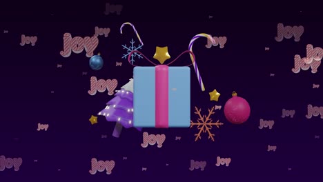 animation of christmas greetings text and decorations