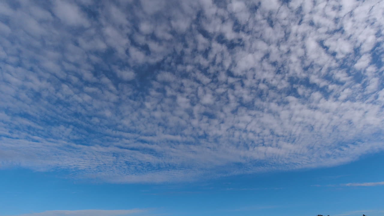 Time lapse of blue sky with cirrocumulus clouds
