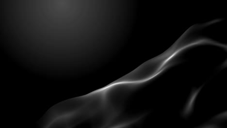 futuristic point dark black wave animation digital of particles 3d rendering