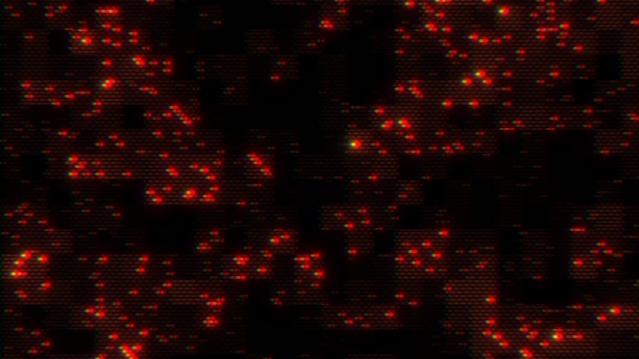 Digital neon led dots pattern with glitch effect