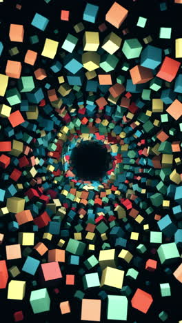 colorful abstract tunnel of cubes