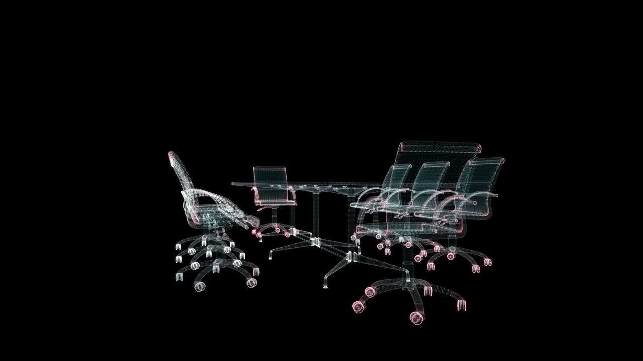 컨퍼런스 에 의자와 함께 큰 테이블 관리 및 기술 개념