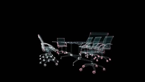 gran mesa con sillas en la sala de conferencias. concepto de gestión y tecnología