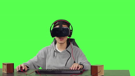 pov of person playing vr videogames