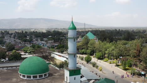 aerial view of alaba kulito central mosque at daytime in ethiopia