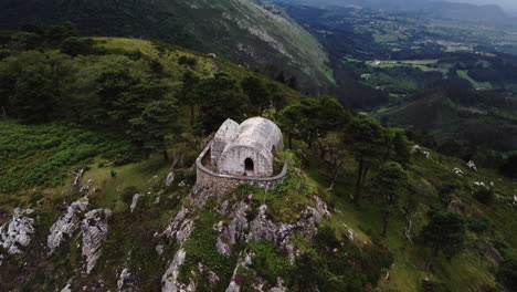 stone walled abandoned house peak of asturias spain