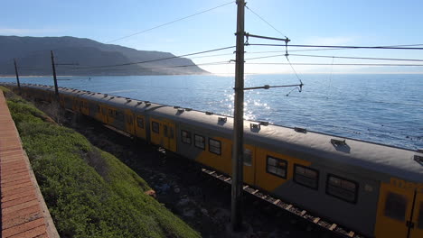 train travelling along coastal route