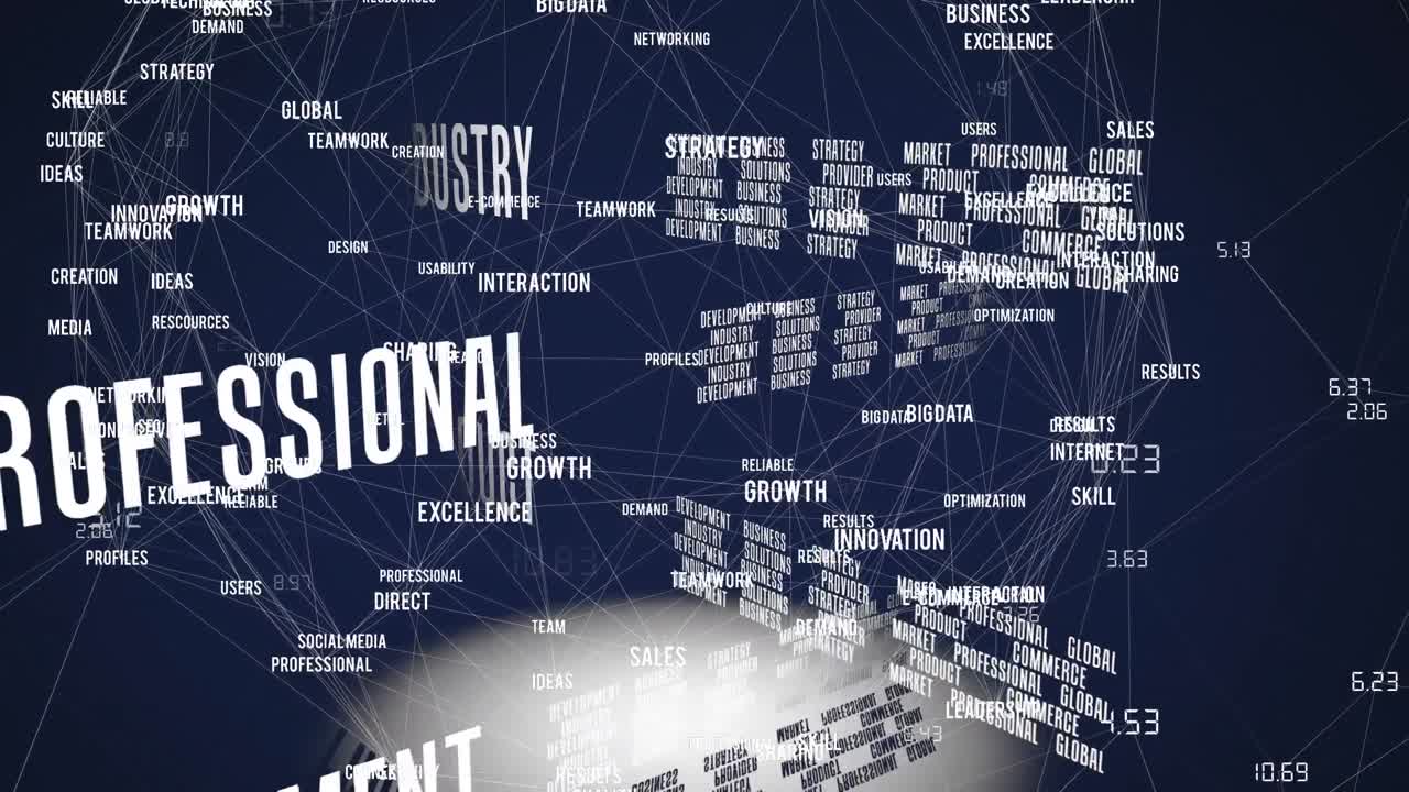 연결 네트워크를 통해 비즈니스 텍스트의 애니메이션