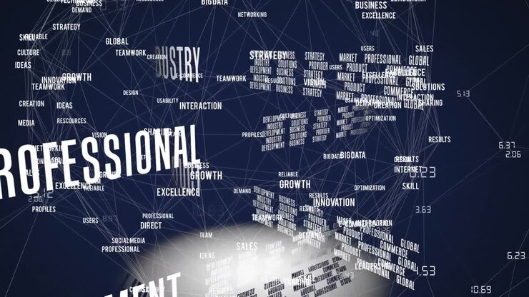 Animation of business texts over network of connections