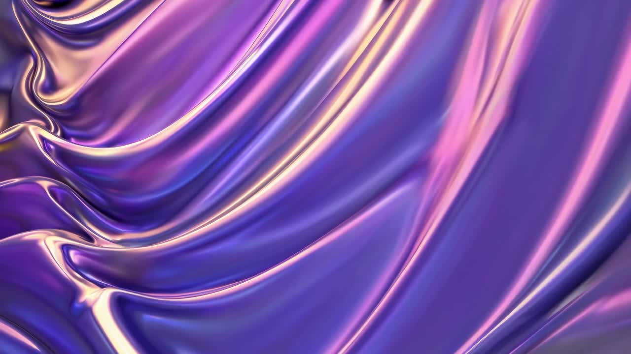 Pastel waves rippling smoothly across surface, generating mesmerizing abstract animation with dynamic gradient colors blending iridescent metallic hues in fluid motion