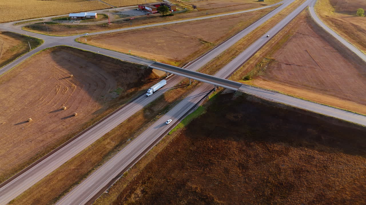 Highway Intersection Overpass Aerial View