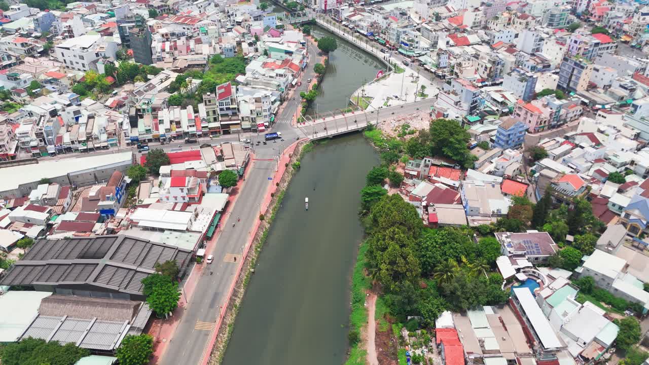 Aerial View Tilt of the Road in Binh Duong.