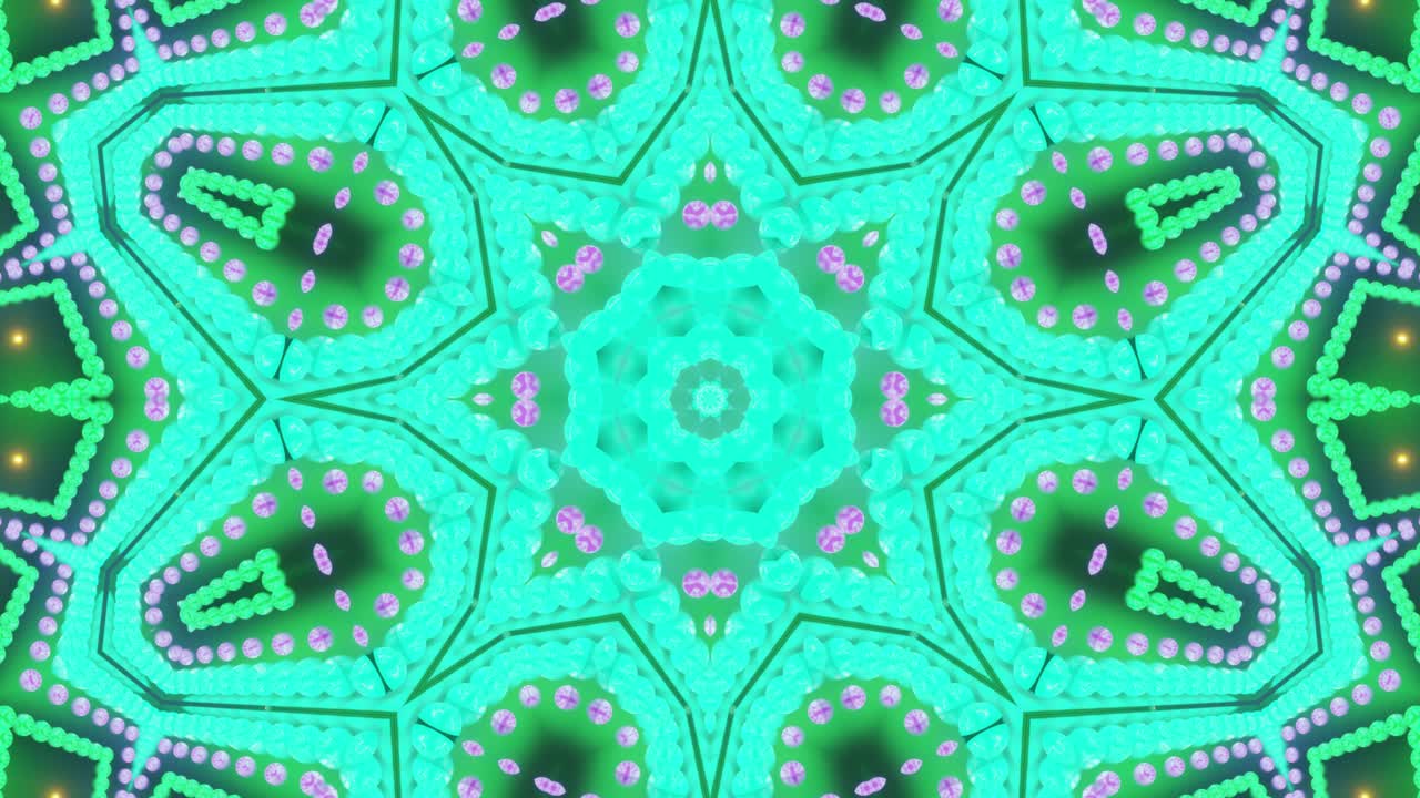 Colorful geometric patterns and shapes continuously loop, creating an engaging visual experience