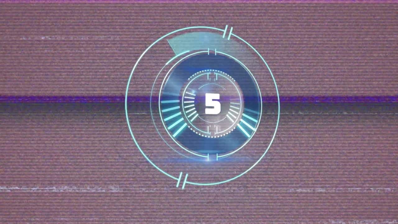 Animation of countdown, scope scanning and data processing on screen