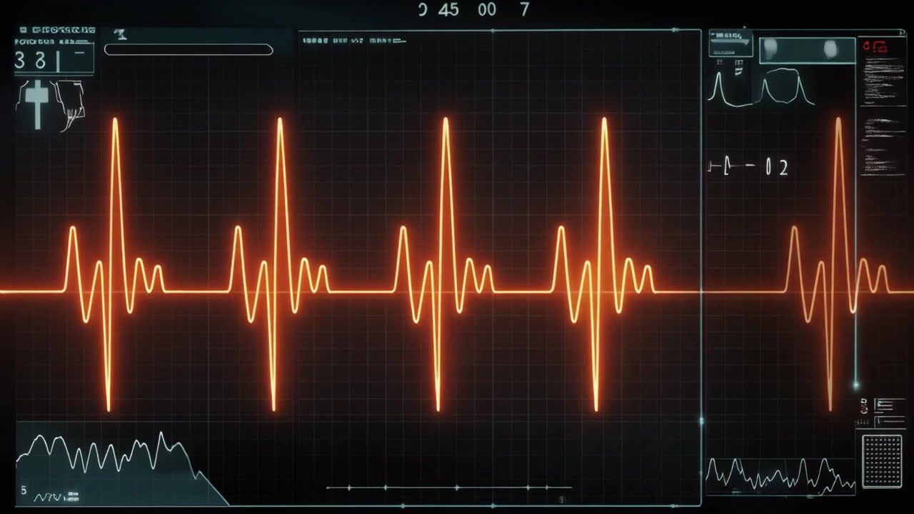 Monitor Digitale del Battito Cardiaco che Mostra il Polso ECG