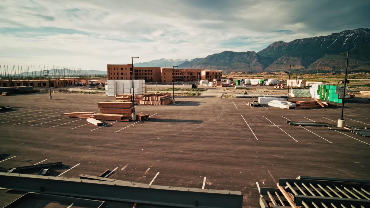 Construction Site with Apartment Complex Under Development