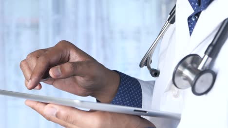 doctor using a tablet