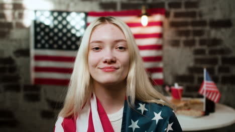 woman celebrating 4th of july