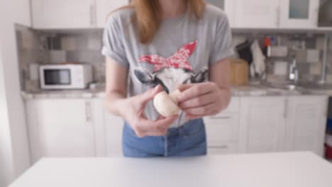 preparing mushrooms in the kitchen