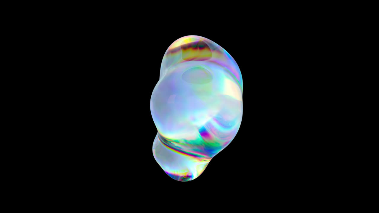 Abstract Iridescent Liquid Blob Morphing Seamless Loop