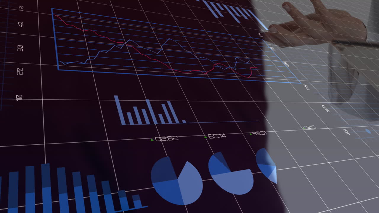 animación del procesamiento de datos financieros a través de la red