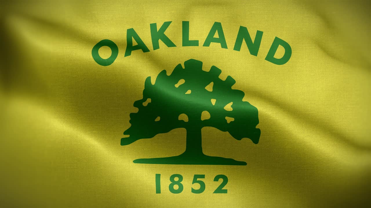 Oakland California USA Flagg Loop Bakgrunn 4K