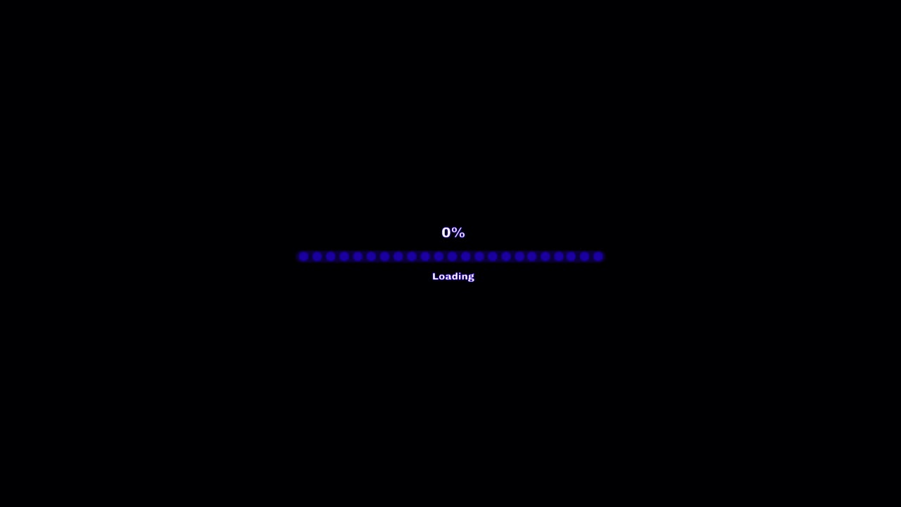 Animation colorful loading bar on black background.